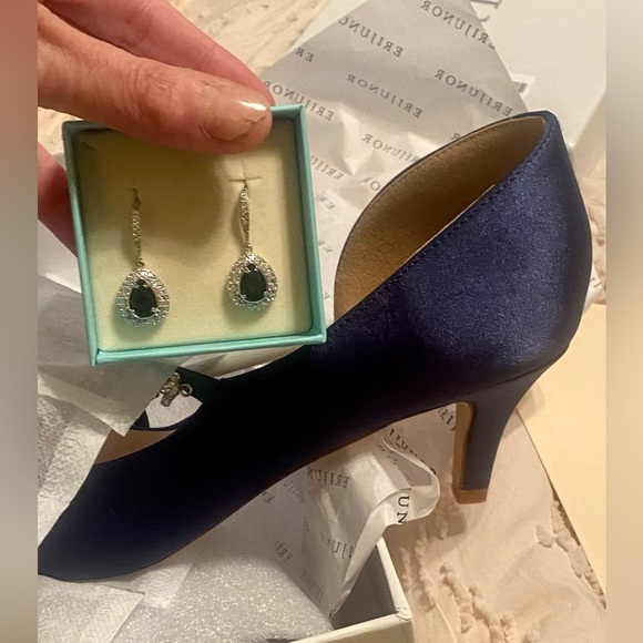 Navy bridal shoes - Picture 2 of 3